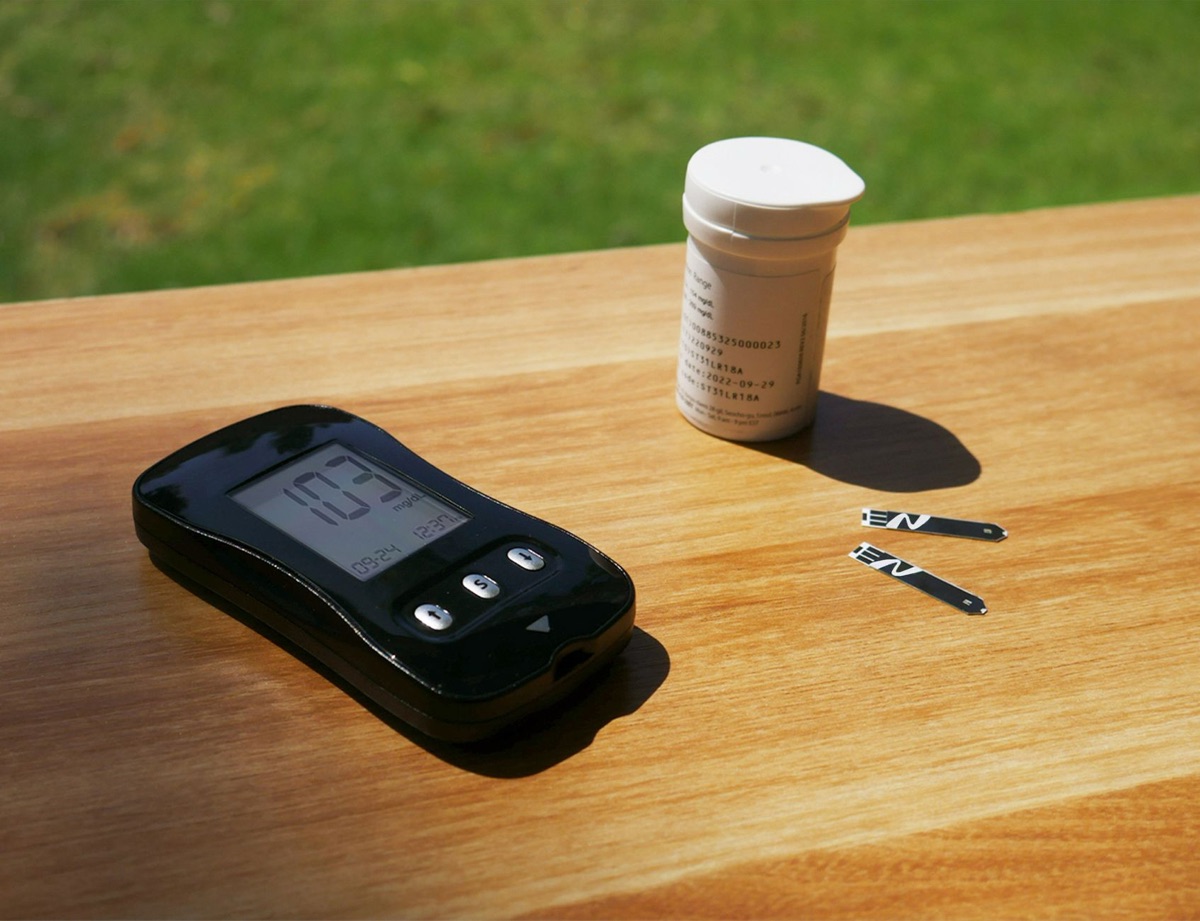 Bloedglucosemeter met teststrip