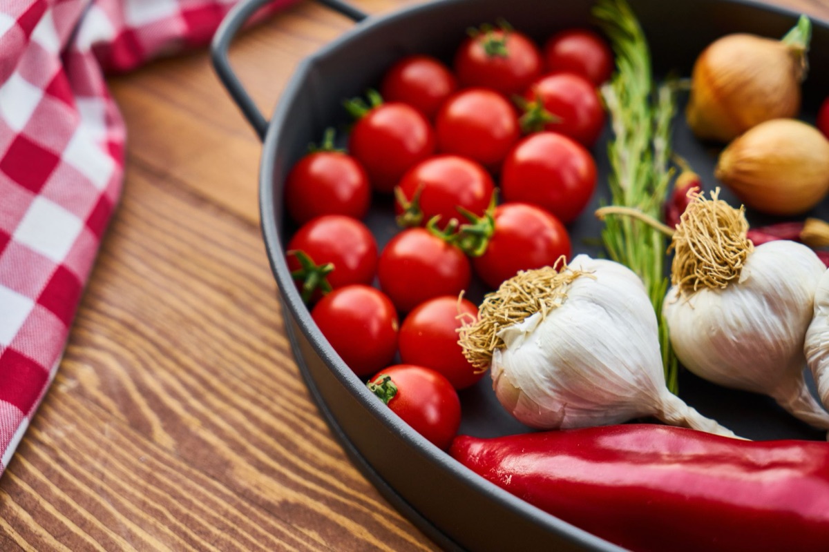 healthy cooking ingredients in kitchen