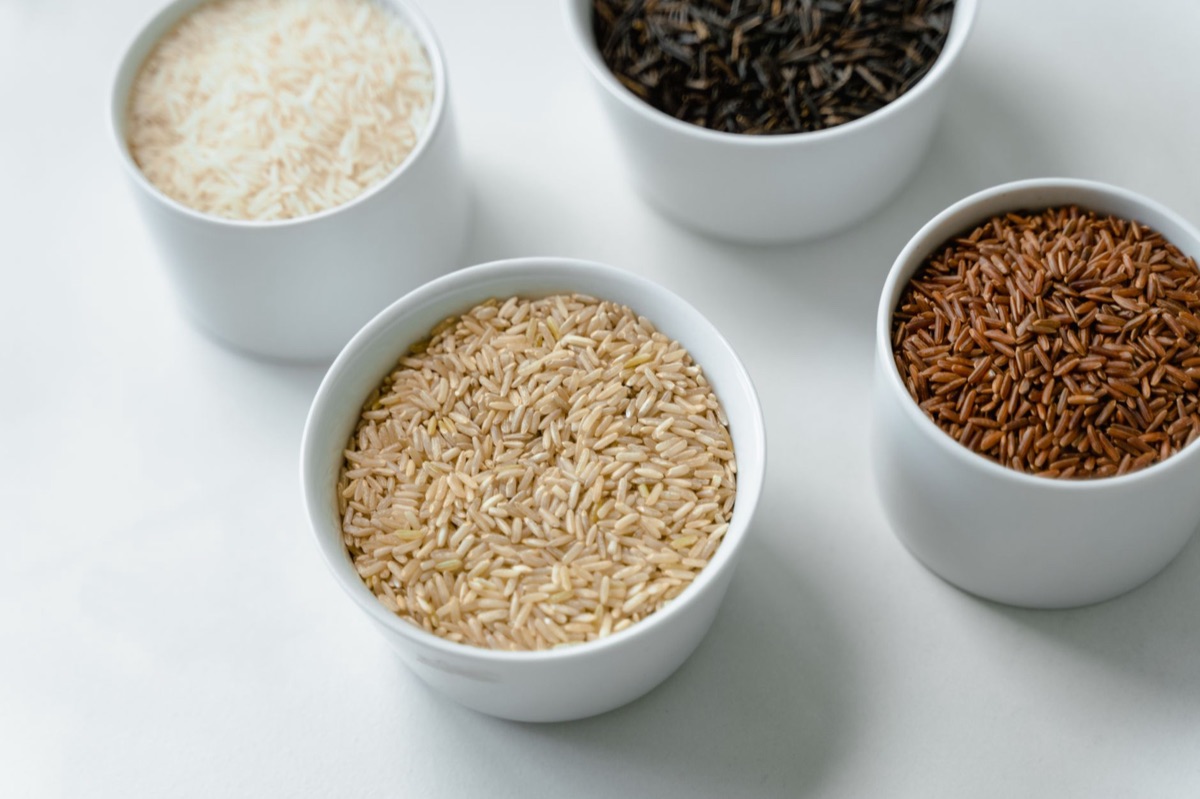 Close up of mixed grains and vegetables for diet