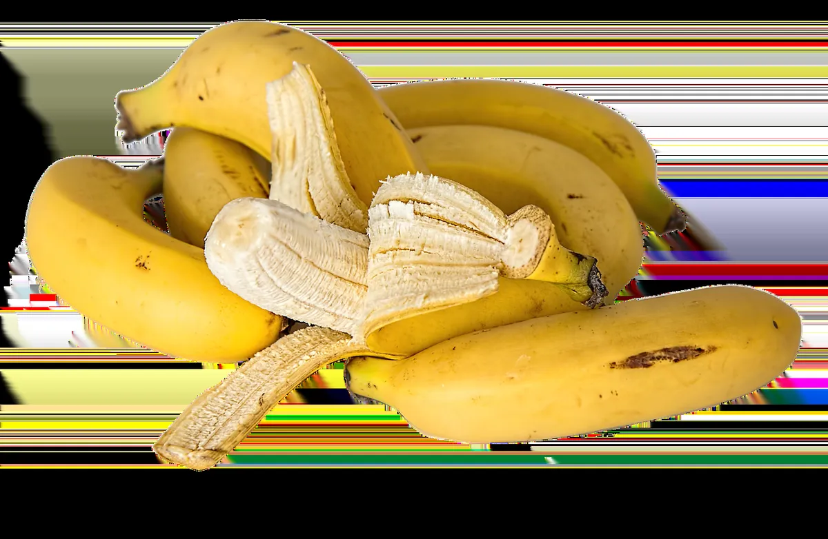 banana, tropical fruit, yellow, healthy, fresh, ripe, nutrition, plantain, vitamins, dietary fibre, diet, ingredient, fruit salad, slip, peel, skin, transparent